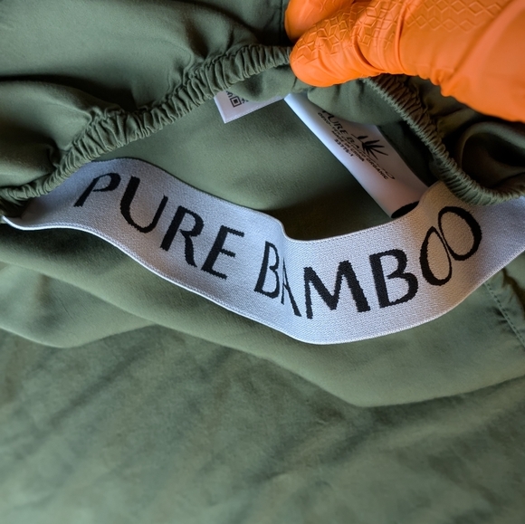 Pure Bamboo Green Queen Fitted Sheets & Flat Sheets Flowy Cooling Breathable - Picture 10 of 13